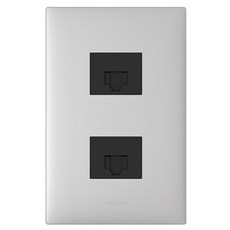 Legrand 羅格朗 Apella Silver Simple 8針 + 8針 1入 2孔組裝嵌入式模組, 1個
