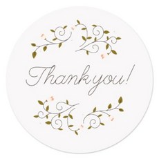 인디케이 땡큐 리프 포장 데코 스티커, 혼합색상, 100개