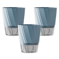 더플로우커머스 감성 사선 포인트 저면관수 플라스틱 화분, 블루, 3개