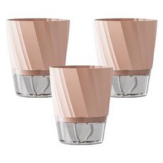 더플로우커머스 감성 사선 포인트 저면관수 플라스틱 화분, 핑크, 3개