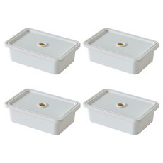 Brida 韓國製造彩色多用途整理收納箱, 奶油色, 4個