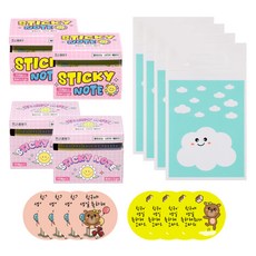 danbinain 幼兒園生日禮物 抽取式貼紙便條紙包裝組, 4套, 混合