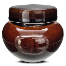 mir 韓國製造 陶甕 鹽罐 密封容器 달품 천호 1100ml 棕色, 1個