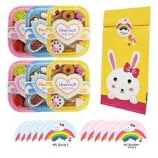 danbinain 幼兒園生日禮物便當盒橡皮擦包裝組, 6套, 混合色
