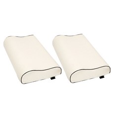 Compeak頂級波浪超高密度記憶棉頸椎睡眠枕, 2個, 象牙白