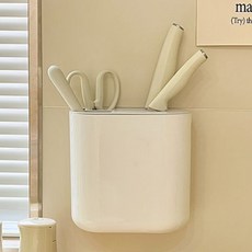 Eatus Home 壁掛式瀝水廚具餐具筒, 白色, 1個