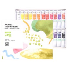 Maries Shin-A Art 水彩顏料 W-1342, 24色, 12ml