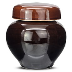 mir 韓國製 陶甕 鹽罐 密封容器 甕器密樂 3號 390ml 棕色, 1個