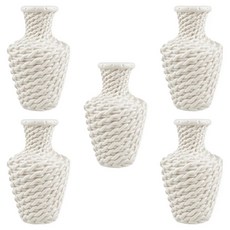 더플로우커머스 파스텔톤 플라스틱 인테리어 장식용 화병 Q타입 5p, 아이보리