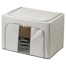 Royhome透明窗折疊式2門開放式衣服收納保管袋, 灰色, 1個