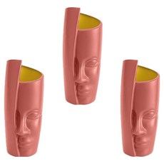 Homeflow 家居裝飾幾何塑膠花瓶 3件組, 粉紅色