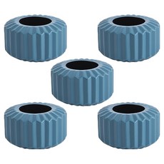 더플로우커머스 파스텔톤 플라스틱 인테리어 장식용 화병 V타입 5p, 피콕블루