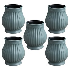 Home Flow 粉彩色調塑膠室內裝飾花瓶 T型 5入, 綠色