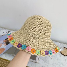 디멜디 여성용 꽃 자수 예쁜 패션 밀짚모자