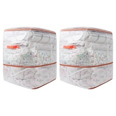 HANEE 橘色2層壓縮棉被衣物收納箱 130L, 1個, 2個, 透明