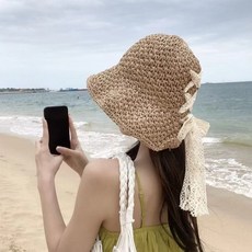 디멜디 여성용 레이스 바캉스 밀짚모자