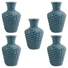 Home Flow 粉彩塑膠居家裝飾花瓶 Q型 5入, 綠色