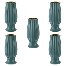 The Flow Commerce 粉彩塑膠室內裝飾花瓶 U型 5入, 綠色