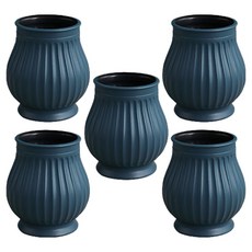 더플로우커머스 파스텔톤 플라스틱 인테리어 장식용 화병 T타입 5p, 피콕블루