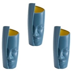 더플로우커머스 인테리어 조각 장식용 플라스틱 화병 3p, 피콕블루