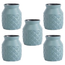 The Flow Commerce 粉彩塑膠室內裝飾用花瓶 R款 5入, 綠色