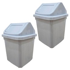 Two-A產業 搖蓋方形垃圾桶 2入, 灰色