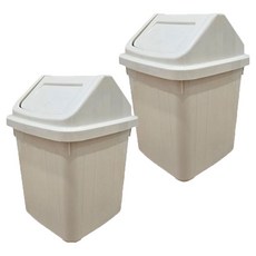 투에이산업 스윙 사각휴지통 2p, 크림