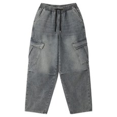 M.N.C 男款弧形工裝氣球鬆緊帶牛仔褲 MDIP632BJ