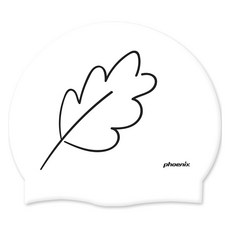Phoenix 設計款矽膠泳帽 PCS-03, 綠葉白, 1個