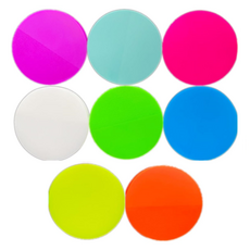 유니비 투명 레인보우 컬러 원형 인덱스 메모 점착 스티커 8종 세트, 320개입, 1세트