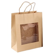 Maket Gamseong 方形透明窗購物袋, 牛皮紙, 10個