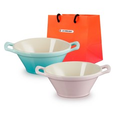 르크루제 카술레 서빙볼 2종 + 쇼핑백 L 세트, 쉬폰핑크, 쿨민트, 1세트