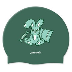 Phoenix 設計款矽膠泳帽 PCS-03, 糖果兔綠, 1個