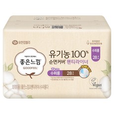 좋은느낌 유기농 순면 팬티라이너, 슈퍼롱, 28개입, 1세트