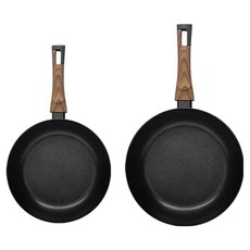 Silvat IH感應 Carino 平底鍋 2件組, 平底鍋 24cm + 平底鍋 30cm, 1套, 黑色