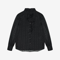 SI(씨) 여성용 러플 시스루 블라우스 SKBAB2402