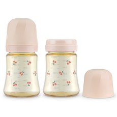 그로미미 유아용 PPSU 체리쉬 젖병, 스윗피치, 200ml, 2개