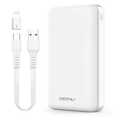 모디스 슬림 듀얼 보조배터리 20000mAh + C타입 케이블 + 8핀 젠더 세트, 화이트, SPE-2PCPPB200A