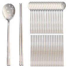 Moducook 餐廳營業用匙筷組, 湯匙 20p + 筷子 20p, 1套, 不鏽鋼