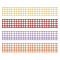 Footro Lab日記裝飾紙膠帶 4種組, 1組, 彩色格紋款