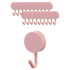 올하이 파스텔톤 다용도 주방 욕실 책상 소품 부착형 벽걸이 후크, 20개, 핑크