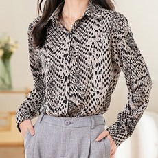 아뗄릭 로맨틱가든 프린팅 카라넥 긴팔 블라우스 10151