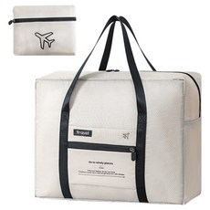 위드웨일 여행용 대용량 수납 캐리어 가방, 베이지, 1개