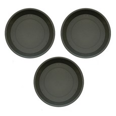 Elsso 塑膠花盆託盤, 黑色, 3個