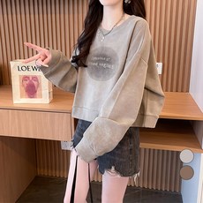 메이첼 라운드넥 레터링 루즈핏 맨투맨 10219