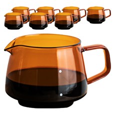 칼딘 세도나 내열유리 커피 저그, 엠버, 340ml, 8개