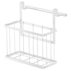 JLIFE Wiz 直條紋抹布架收納籃, 白色, 1個