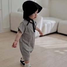 BEBENINE 嬰幼兒日常條紋連身衣