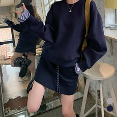 MEICHEL 格紋重點大學T短裙兩件式套裝 06698