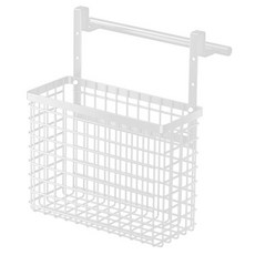 JLIFE Wiz 格紋線條抹布架收納籃, 白色, 1個